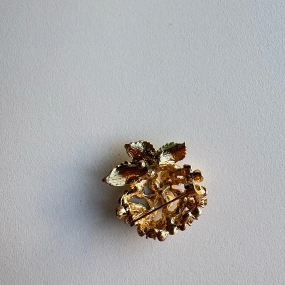 Purple‎ and Green Floral Brooch